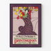 Vintage-Dekorationsposter Jugendstil Frau mit Blumenstrauß