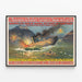 Vintage-Poster des großen amerikanischen Seefahrtsiegs in Santiago – Maritime Wanddekoration — gerahmtes Bild an der Wand