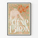 Poster vintage The Chap Book con illustrazione floreale e silhouette femminile