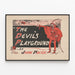 Poster vintage The Devil’s Playground in rosso e nero — quadro incorniciato alla parete