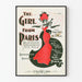 Vintage poster The Girl from Paris in red and black