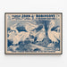Poster vintage il Grande Circo di John Robinson con Pellicani bianchi — quadro incorniciato alla parete