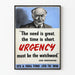 Vintage-Poster mit Zitat, Notfall, Lord Beaverbrook