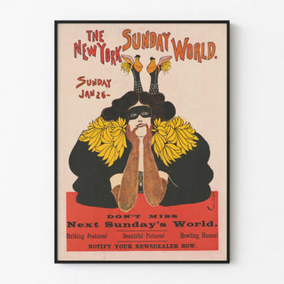 Poster vintage The New York Sunday World - Arte decorativa illustrata
