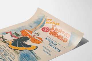 Poster vintage The New York Sunday World - Decorazione murale retrò