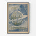 Vintage poster The Review of Reviews - July, illustrated cosmos and constellation Leo