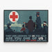 Poster vintage Croce Rossa per fondi di guerra — quadro incorniciato alla parete