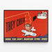 Vintage military aeronautical poster in red and white - They Cheer When You Don’t Maintain Flying Speed — framed artwork on a wall