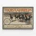 Vintage-Poster Vollblüter – Pferderennen und Jockeys — gerahmtes Bild an der Wand
