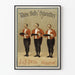 Vintage advertising poster for Three Bells Cigarettes J & F Bell Glasgow