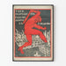 Vintage-Sowjetposter Die Kraft der roten Arbeit auf ruinierter Industrie