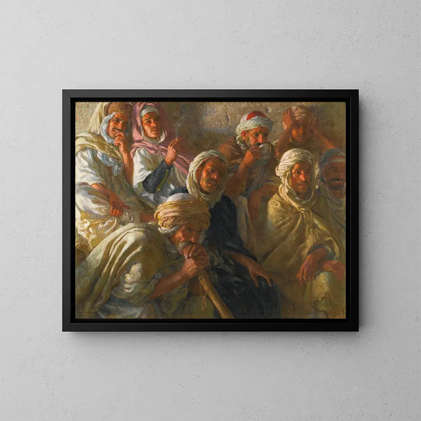 Zuschauer, die eine Tänzerin bewundern - Étienne Dinet — gerahmtes Bild an der Wand