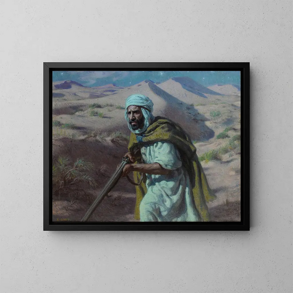 Der Nachtjäger - Étienne Dinet — gerahmtes Bild an der Wand