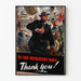 Vintage poster tribute to the Merchant Navy - To The Merchant Navy Thank You