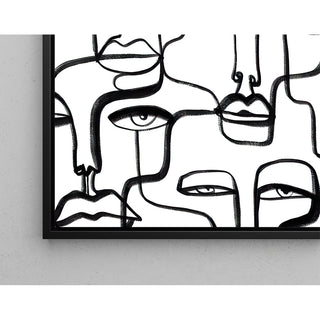 Black and white decorative panel - Intertwined Gazes