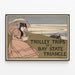 Poster vintage Trolley Trips su un triangolo dello Stato del Massachusetts — quadro incorniciato alla parete