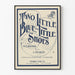 Vintage-Poster im Stil "Two Little Blue Little Shoes" mit typografischem Design