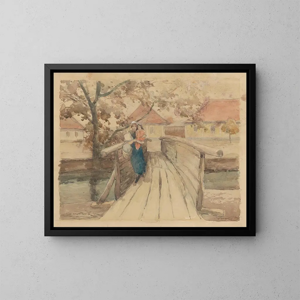 Ponte in legno - Ludovit Ordok — quadro incorniciato alla parete