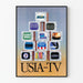 Poster vintage USIA-TV piramide di televisori retrò