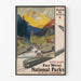 Poster vintage Far West Parco Nazionale in treno