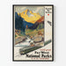 Vintage poster of Far West USA-Canada National Park by train