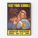 Vintage Poster American Education 1943 Visit Your Schools