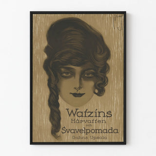 Poster vintage Watzins prodotto per acconciature