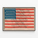 Poster didattico bandiera americana con stati e date di ingresso — quadro incorniciato alla parete