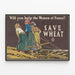 Poster vintage « Save Wheat » – Donne di Francia alla cultura del grano — quadro incorniciato alla parete