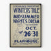 Poster vintage Teatro Winter's Tale e Sogno di Mezza Estate