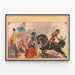 Vintage-Poster eines weiblichen Reitkunst-Events — gerahmtes Bild an der Wand