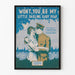 Poster vintage romantico soldato e giovane donna sul bordo dell'acqua
