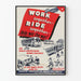 Vintage-Poster Work Together Ride Together - Retro-Wanddekoration