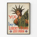 Poster vintage Statua della Libertà - Acquista un titolo di libertà