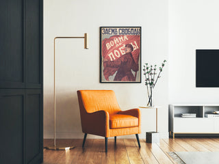 Poster vintage di propaganda russa a tema militare e patriottico