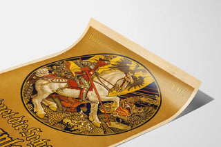 Vintage-Militärposter 1914-1917 Wanddekoration Ritter und Drache