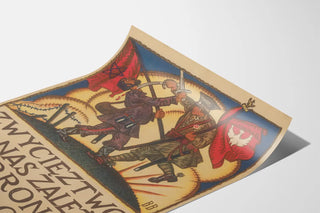 Vintage-Poster polnischer Militärpropaganda – Historische Wanddekoration